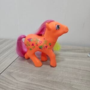 Vintage 1984 Hasbro My Little Pony G1 Half Note Rockin' Beats Figure Orange
